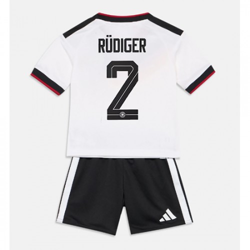 Stroje piłkarskie Niemcy Antonio Rudiger #2 Koszulka Podstawowej dla dzieci MŚ 2026 Krótki Rękaw (+ szorty)